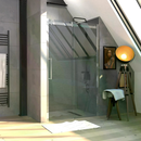 PAROI COULISSANT ROLLING CHROME 120/200 VERRE TREMPE 8mm