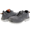 Chaussure de sécurité S1P en croûte gris avec des détails orange