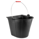 Seau plat de 13 litres avec anse métallique noir
