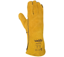Gant soudeur en croûte écru, tout doublé . Cousu avec fil Kevlar . T.6
