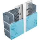 PROFILE DE DILATATION EG 3ML ACIER GALVA Joint PVC BLANC 130x10mm - 10mm dŽenduit