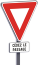 AB3a + M9c-500-Classe 2-Cédez le passage PANNEAUX PERMANENTS