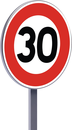 B14-650-Classe 1-Limitation de vitesse à PANNEAUX PERMANENTS