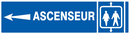 ASCENSEUR FLECHE A GAUCHE 200x52mm INFORMATION 200X52