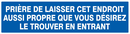 PRIERE DE LAISSER CET ENDROIT AUSSI PROP INFORMATION 200X52