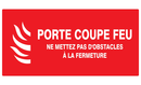 PORTE COUPE-FEU (+ texte) 330x200mm INCENDIE 330X200