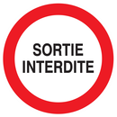 SORTIE INTERDITE D.80mm INTERDICTION DIAM, 80