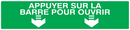 APPUYER SUR LA BARRE POUR OUVRIR 330x75m SECOURS 330X75