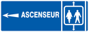 ASCENSEUR FLECHE A GAUCHE 330x120mm INFORMATION 330X120