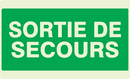 SORTIE DE SECOURS LUMINESCENT 330x200mm PHOTOLUM,SECOURS 330X200