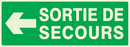 SORTIE DE SECOURS FLECHE A GAUCHE LUMINE PHOTOLUM,SECOURS 330X120
