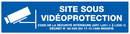 SITE SOUS VIDEOPROTECTION 200x52mm INFORMATION 200X52 ADHESIF