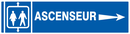 ASCENSEUR FLECHE A DROITE 200x52mm INFORMATION 200X52 ADHESIF