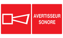 AVERTISSEUR SONORE 330x200mm INCENDIE 330X200 ADHESIF