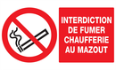 INTERDICTION DE FUMER CHAUFFERIE AU MAZO INTERDICTION 330X200 ADHESIF