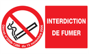INTERDICTION DE FUMER (DECRET DU 15/11/2 DANGER 330X200 ADHESIF