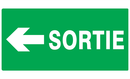 SORTIE FLECHE A GAUCHE 330x200mm SECOURS 330X200 ADHESIF