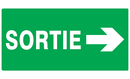 SORTIE FLECHE A DROITE 330x200mm SECOURS 330X200 ADHESIF