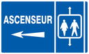 ASCENSEUR FLECHE A GAUCHE 330x200mm INFORMATION 330X200 ADHESIF