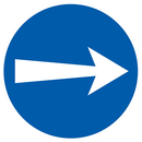 SENS OBLIGATOIRE (vers la droite) D.80mm OBLIGATION DIAM 80 ADHESIF