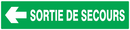 SORTIE DE SECOURS FLECHE A GAUCHE 330x75 SECOURS 330X75 ADHESIF