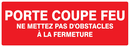 PORTE COUPE-FEU (+ texte) 330x120mm INCENDIE 330X120 ADHESIF