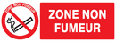 ZONE NON FUMEUR 330x120mm INTERDICTION 330X120 ADHESIF