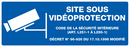 SITE SOUS VIDEOPROTECTION 330x120mm INFORMATION 330X120 ADHESIF