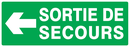 SORTIE DE SECOURS FLECHE A GAUCHE 330x12 SECOURS 330X120 ADHESIF