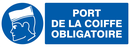 PORT DE LA COIFFE OBLIGATOIRE 330x120mm OBLIGATION 330X120 ADHESIF