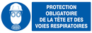 PROTECTION OBLIGAT. TETE/VOIES RESPIRATO OBLIGATION 330X120 ADHESIF