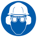 PROTECTION OBLIGATOIRE TETE/VUE/OUIE D.1 OBLIGATION DIAM 180 ADHESIF