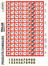 PLANCHE PICTOS PRODUITS DANGEREUX 300X22 PLANCHES MINI-PICTOS