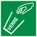 POUBELLE VERRE ADHESIF 200x200mm ENVIRONNEMENT 200X200 ADHESIF