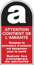ATTENTION CONTIENT DE L'AMIANTE 27x52mm AMIANTE ADHESIF