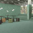 CARRELAGE  HEXAG.MICRA INDIGO 51,9X59,9cm  0,93M2/BTE   4PC/BTE  G186