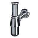 SIPHON LAVABO LAITON CHROME AVEC TUBULUR ROSACE SL211B