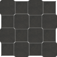 CARRELAGE BLACK&CREAM CHEC.ROUND.BLACK NIGHT 28,6X28,6cm  0,96M2/BTE  12PC/BTE