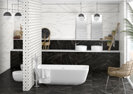 FAIENCE OBERON JANUS BLANCO 33,3X100cm 1,332M2/BTE   4PC/BTE R16