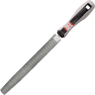 Râpes manche bi-matiere demi-ronde ebeniste