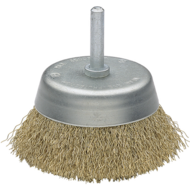 Brosses de tasse Acier laitonné. Fil de fer ondulé ø 0,3.