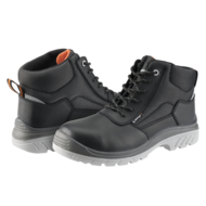 Botte de sécurité S3 en cuir hydrofuge noire avec des détails orange