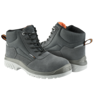 Botte de sécurité S1P en croûte grise 44 avec des détails orange