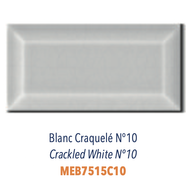 Carreau Biseauté Métro Faïence 7,5 x 15 Craquelé Blanc N10 Non rectifié Craquelé