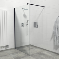 PAROI FIXE OTT140 CLEAN PROFILE NOIR MAT 138/195 TRANSPARENTE