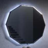 MIROIR LUMINEUX LED ANGULAR BLACK 80 CM