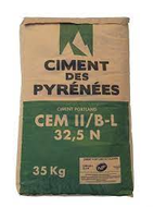 CIMENT DES PYRENEES/DIRECT USINE CLIENT CEM II B-L 32.5 Norme NF/CE sac 35kgs