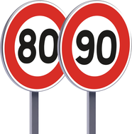 B14-450-Classe 2-Limitation de vitesse à PANNEAUX PERMANENTS