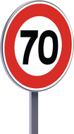 B14-450-Classe 1-Limitation de vitesse à PANNEAUX PERMANENTS
