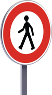 B9a-650-Classe 1-Accès interdit aux piét PANNEAUX PERMANENTS